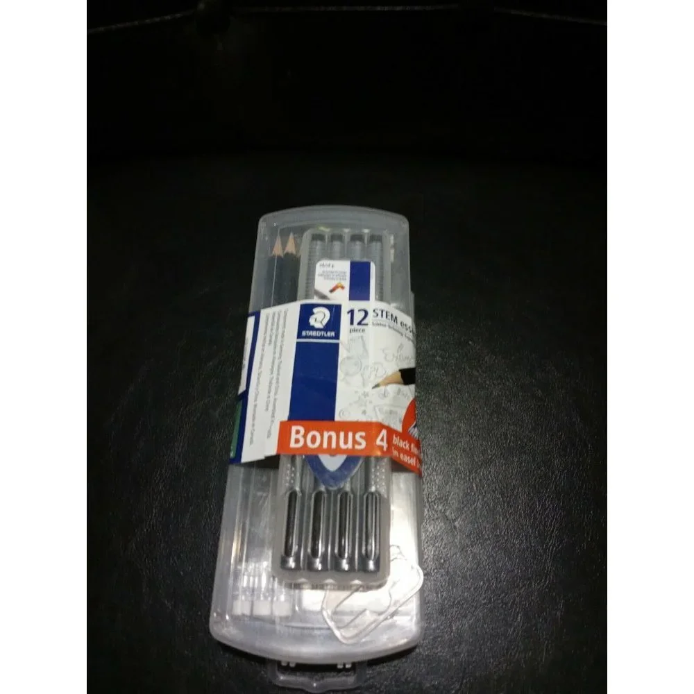 Staedtler 12 Piece STEM Essentials Bonus 4 Black Fineliners in Easel Box